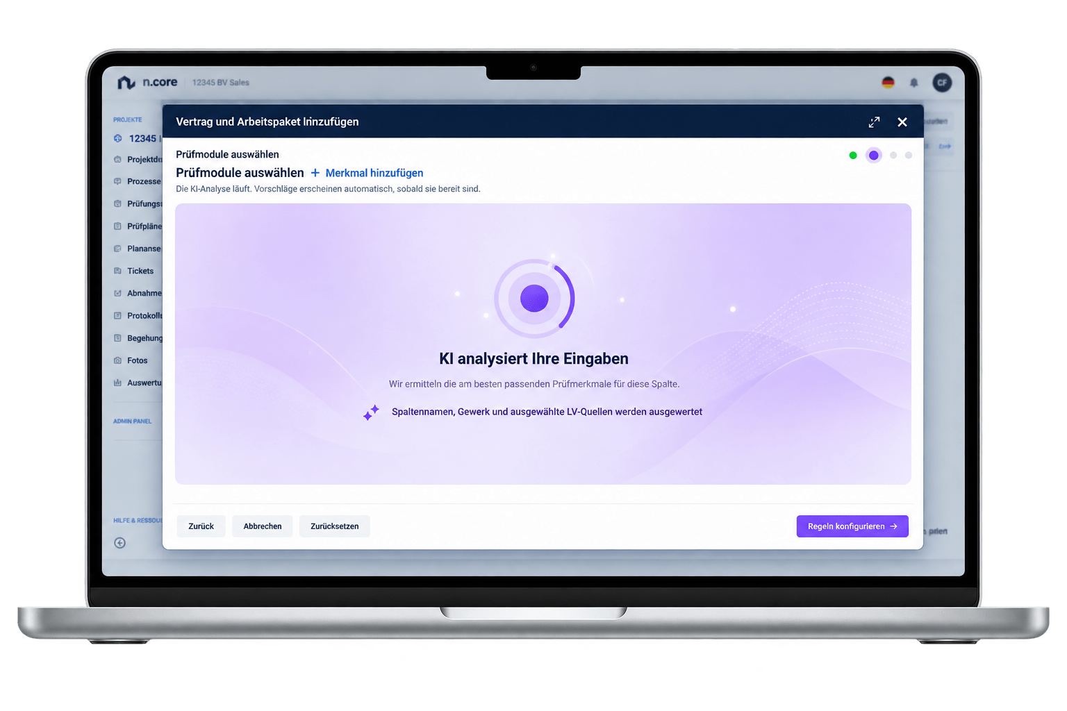 KI-Analyse der Projektanforderungen in n.core