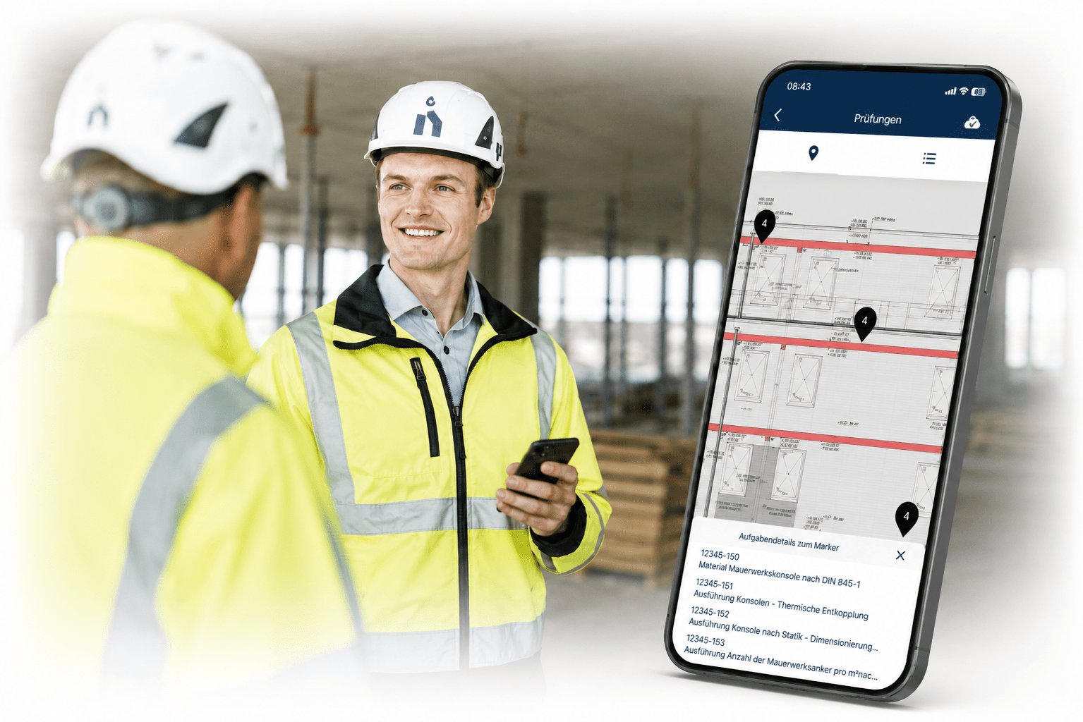 Mobile Prüfung auf der Baustelle durchführen